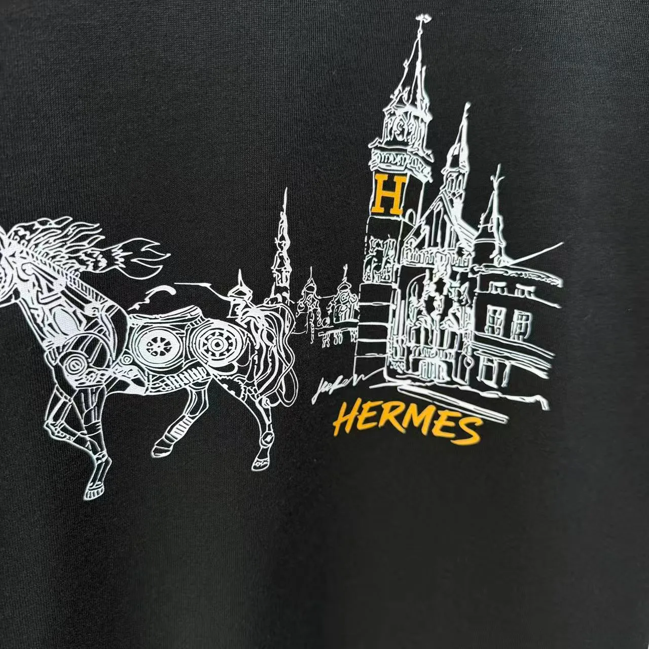 HERM* * 2026 New Arrival T logo ：Black White Yellow Bright Red Sizes：S M L XL XXL